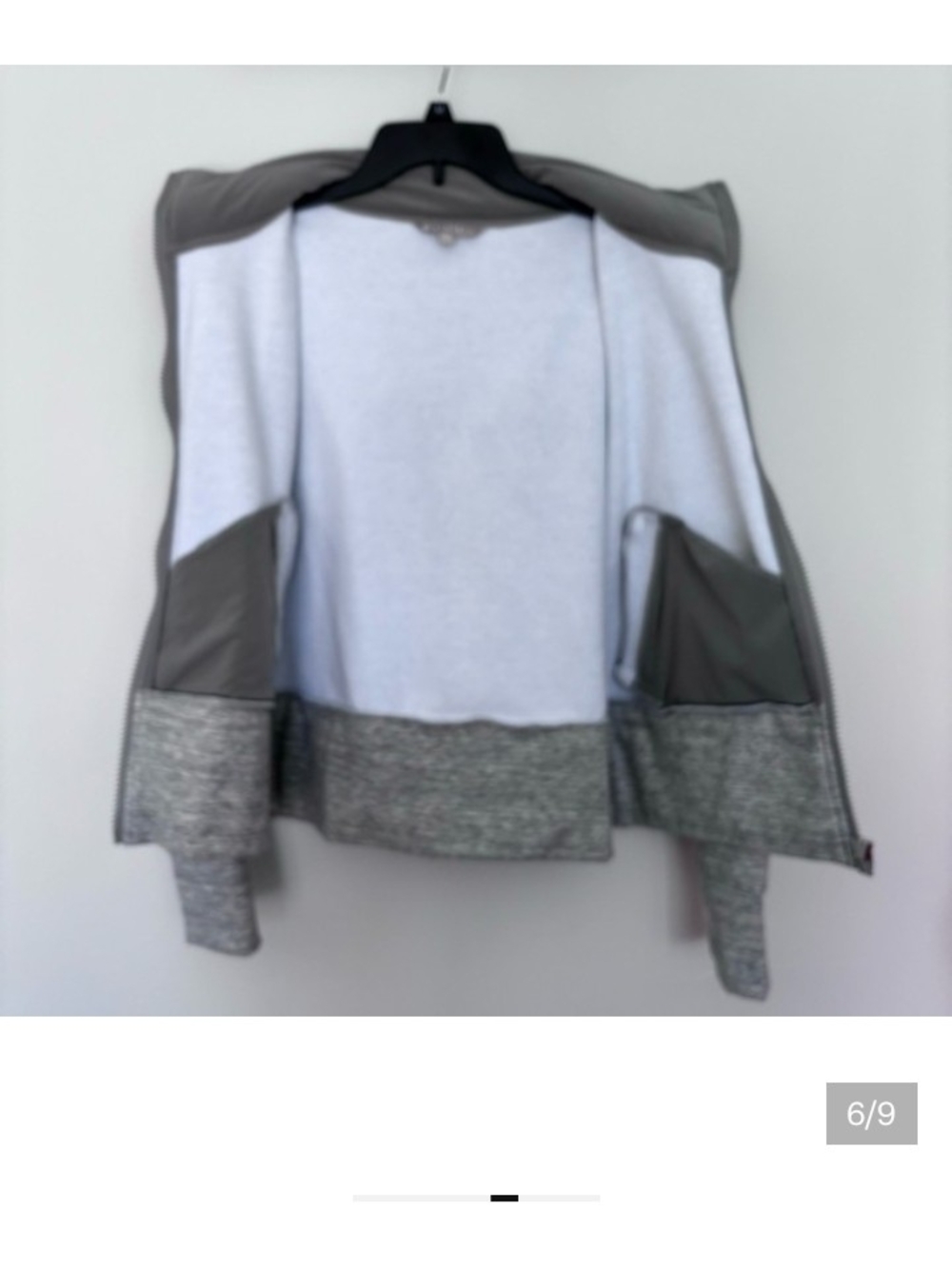 Athleta Victory Primaloft Full Zip-Up Hoodie Sweatshirt Heather Grey Fleece Line - Picture 6 of 9